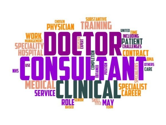 Hospital Consultant Typography Print: A Vibrant, Hand-Drawn Word Cloud for Creative Expression