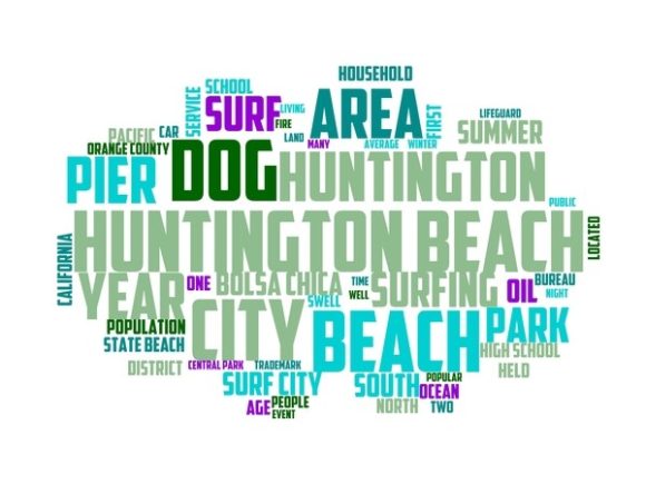 Huntington Beach Typography Skinny Tumbl: A Vibrant, Hand-Drawn Wordcloud for Real Creative Impact
