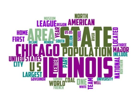 Illinois Typography Tie Dye: Hand-Drawn Word Clouds for Creative Expression
