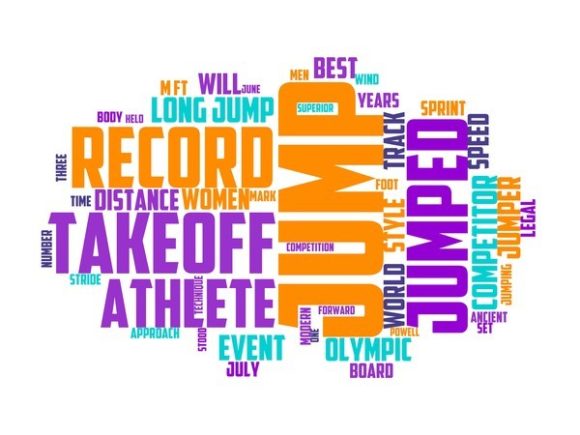Long Jump Typography Print: Hand-Drawn Wordcloud Art